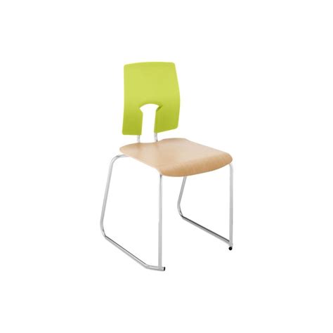 Hille Se Classic Skid Base Classroom Chair With Beech Wooden Seat