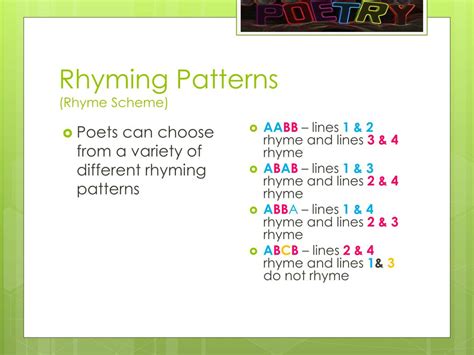 Types Of Rhyme Patterns