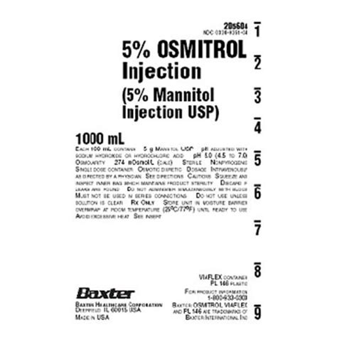 Osmitrol Osmotic Diuretic IV Solution Mannitol 10% Intravenous In ...