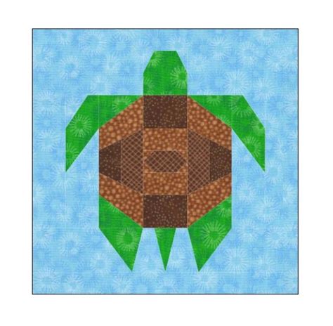 Sea Turtle Quilt Block Paper Pieced Pattern Etsy Turtle Quilt Sea Turtle Quilts Barn Quilt