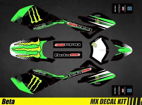 Kit Déco Moto Mx Decal Kit Beta Rr 50 Monster Dirt Bike Riding Gear