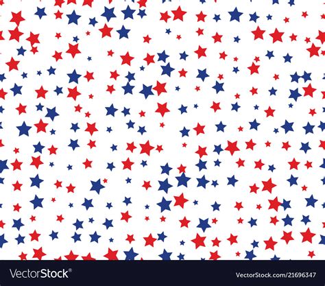 Seamless pattern with red and blue stars Vector Image