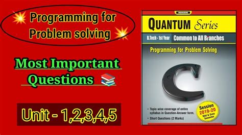 Programming For Problem Solving Important Questions Aktu Pps Most