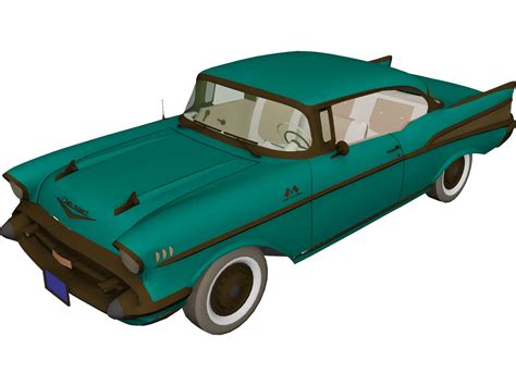 Chevrolet Belair Sport Coupe 3d Model 1957 3dcadbrowser