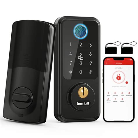 Buy Keyless Entry Smart Deadbolt Lock Hornbill Smart Lock For Front Door Locks Fingerprint