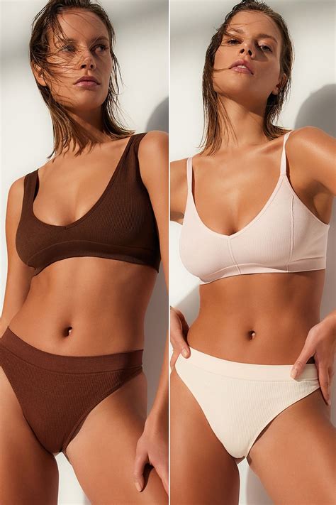 Trendyolmilla Kahverengi Nude li Paket Seamless Dikişsiz Tanga Örme Külot THMAW KU