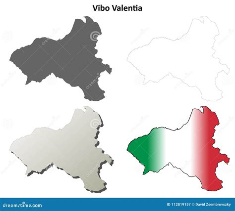 Vibo Valentia Blank Detailed Outline Map Set Stock Vector ...