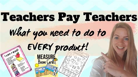 Teachers Pay Teachers Beginners What You Need To Do To Every Product Youtube