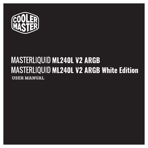 Cooler Master MasterLiquid ML240L V2 ARGB User Manual English 18 Pages