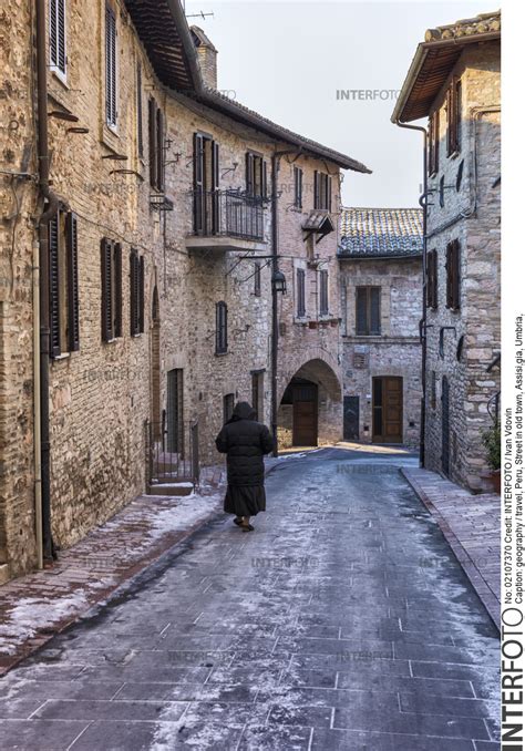 Street In Old Town Assisi Perugia Umbria Italy