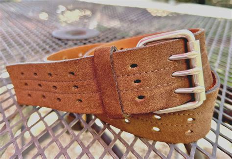 Gap Genuine Leather Suede Belt Perforated Triple Pron Gem