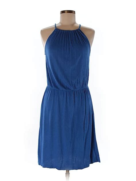 Old Navy 100 Rayon Solid Blue Casual Dress Size M 65 Off Casual