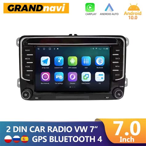 GRANDnavi 2 Din Car Radio Android 10 GPS Navigation For VW Passat B6