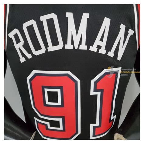 Camiseta NBA Dennis Rodman 91 Chicago Bulls Silk Version Negra 2021