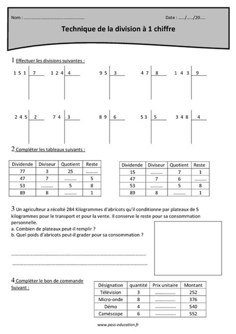 Top Exercice De Division Cm Imprimer Dessin Bts Cpi