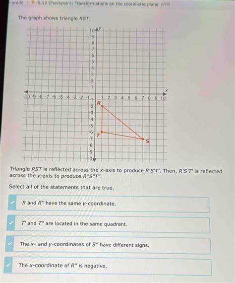 Solved Grade S Checkpoint Transformations On The Coordinate