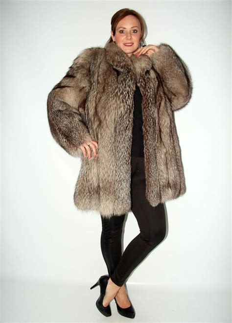 6459 Amazing Real Silver Fox Fur Coat Luxury Fur Jacket Beautiful Look Size M Fur Coat Coat