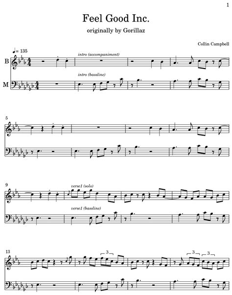 Feel Good Inc. - Sheet music for Alto Saxophone, Trombone