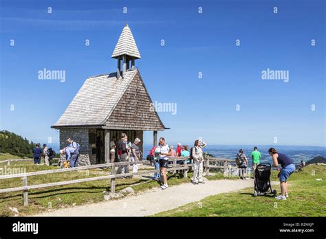 Chapel On The Steinlingalm Below The Kampenwand Hi Res Stock