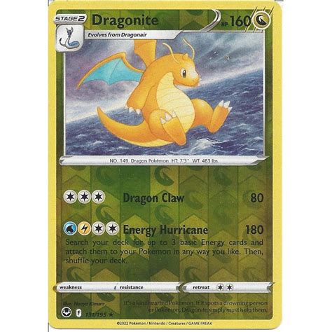 Pokemon Trading Card Game 131195 Dragonite Rare Reverse Holo Card