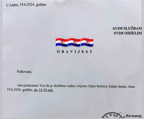 057info Opća bolnica Zadar zbog utakmice skratila radno vrijeme do 14