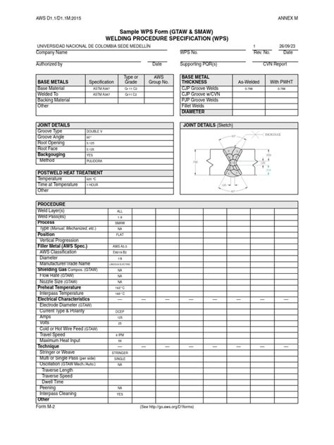 Sample Wps Form Gtaw And Smaw Welding Procedure Specification Wps Pdf