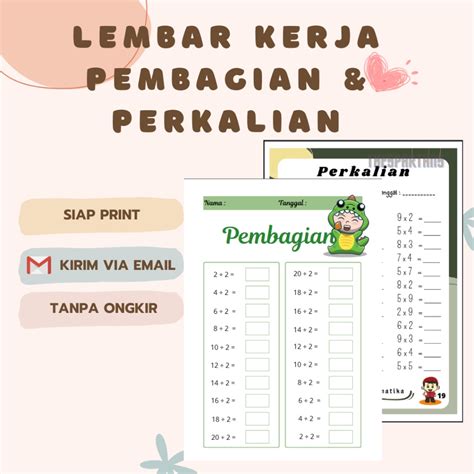 Jual 50 Halaman Latihan Pembagian And Perkalian Siap Cetak Printable