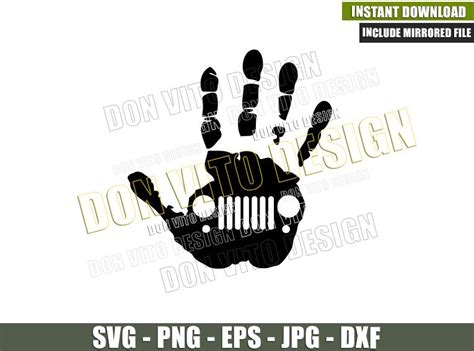 Jeep Hand Svg Dxf Png Offroad Outdoor Life Jeep Wave Fingers Cut File