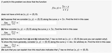 Solved 1 Point In This Problem We Show That The Function