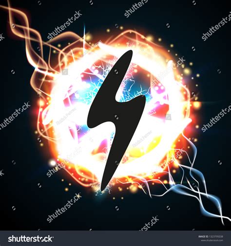 Electric Discharge Shocked Effect Design Power Stock Vector Royalty