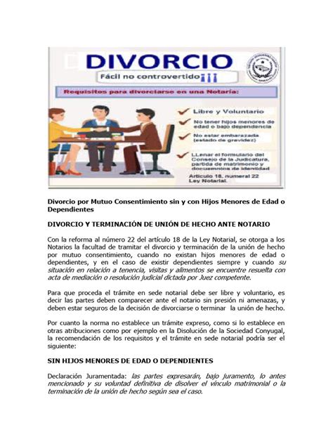 Demanda De Divorcio Por Mutuo Consentimiento Cogep Pdf Divorcio