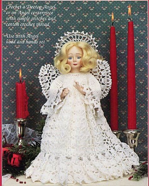 Vintage Thread Crochet Pattern Christmas Angel Doll Tree Topper Or Centerpiece Pdf Instant