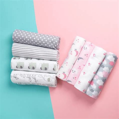 Pcs Lot Cotton Flannel Receiving Baby Blanket Soft Baby Muslin