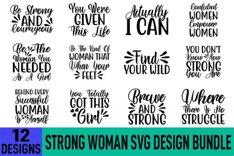 Strong Woman Svg Design Bundle Graphic By Asmabinti Sumiya Creative