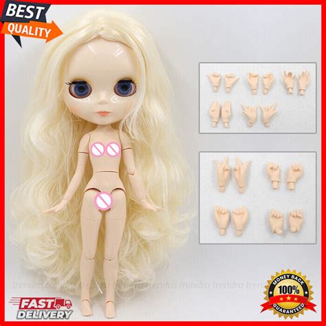 Blythe Doll From Factory Jointed Body Blonde Hair Bjd White Skin Toy New Ebay