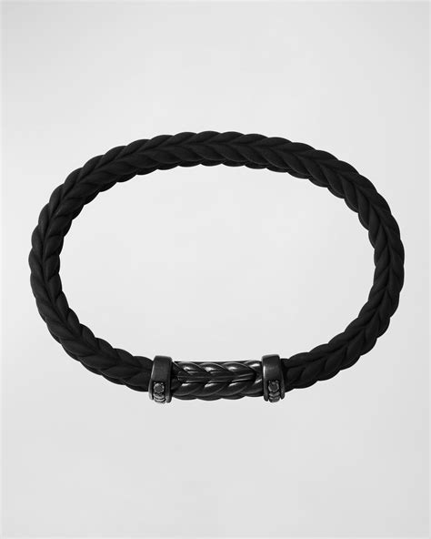 David Yurman Men S Chevron Rubber Bracelet With Titanium Mm Neiman