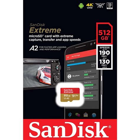 Thẻ Nhớ Microsdxc Sandisk Extreme V30 A2 512gb 190mbs Sdsqxav 512g Gn6mn