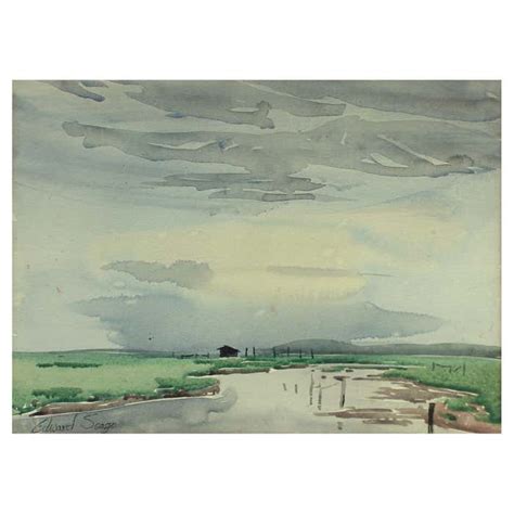 Signed Edward Seago Watercolor of a Norfolk Landscape For Sale at ...