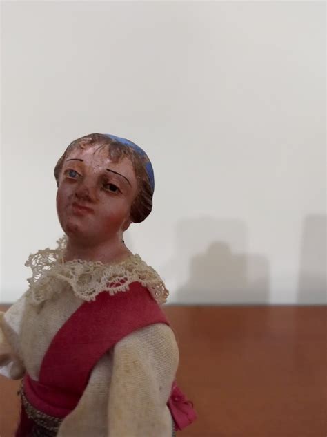 Sculpture Giovane Contadina Figura Del Presepe Napoletano Cm