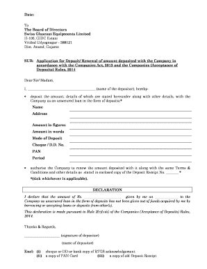 Fillable Online Application Form For Deposits Fax Email Print Pdffiller