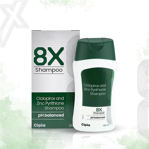 8x Bottle Of 120g Shampoo With Ciclopirox And Zinc Pyrithione