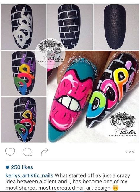 Pin By Lindsay Shaw On Nail Designs Pop Art Nails Graffiti Nails