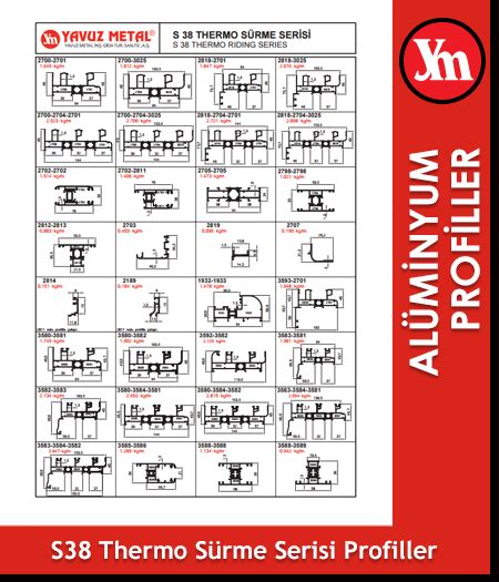 S 38 Thermo Sürme Serisi Alüminyum Profiller Yavuz Metal Alüminyum A Ş