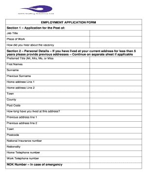 Fillable Online Section Application For The Post Of Fax Email Print