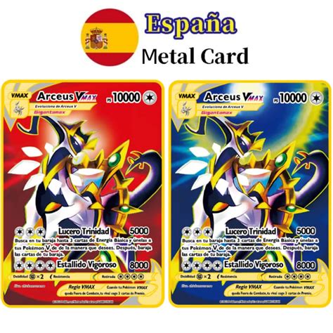 Cartes Pokémon en métal espagnol lettres Pokemon cartes en fer Mewtwo