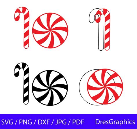 Peppermint Candy Svg Candy Cane Svg Candy Cane Bundle Layered Svg