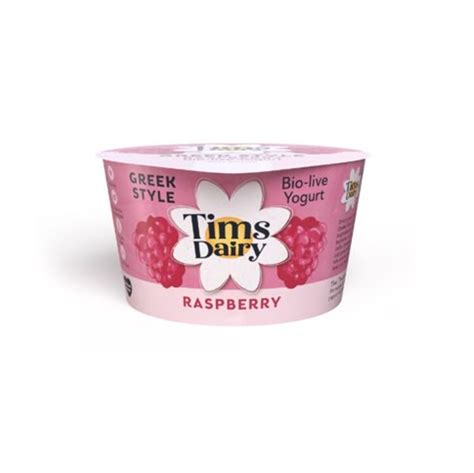 Tims Greek Yogurt Raspberry 6x175g Pots Go Jumbo