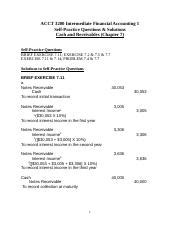 ZACCT 3200 Self Practice Ch7 1 Docx ACCT 3200 Intermediate Financial