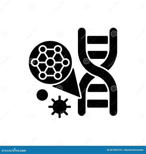 Dna Structure Black Glyph Icon Stock Illustration Illustration Of