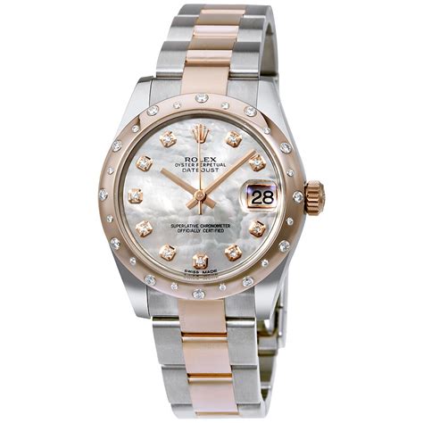 Rolex Oyster Perpetual Datejust White Mother Of Pearl Dial Stainless